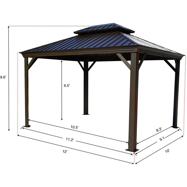 Bay Isle Home Dahlin Hardtop 12 Ft. W x 10 Ft. D Aluminum Patio Gazebo